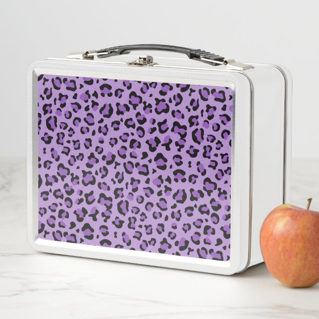 Lunch Box Leopard Print, Léopard Spots, Purple Leopard (En situation)
