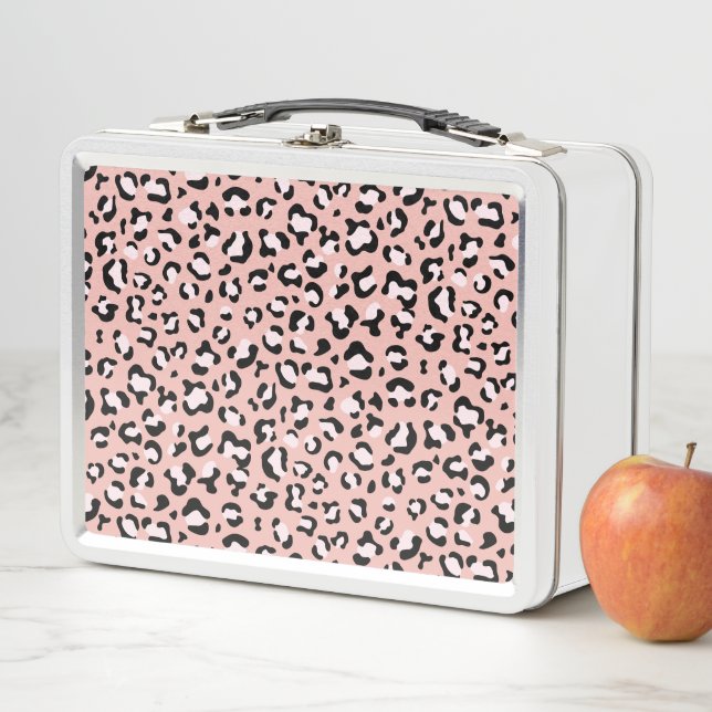 Lunch Box Léopard Print, Léopard Spots, Rose Léopard (En situation)