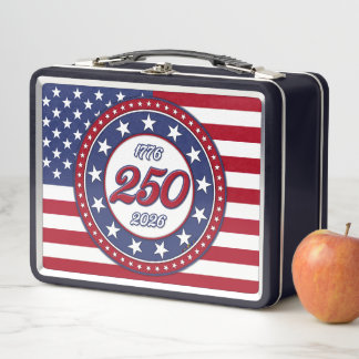 Lunch Box Les 250 ans d'Amérique avec le drapeau des États-U