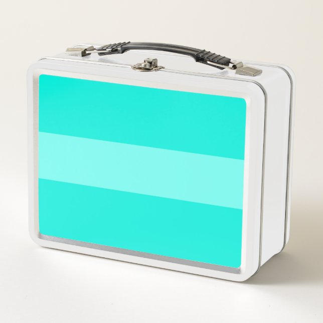 Lunch Box les années 70 Sportif Retro Large Vivid Cool Aqua  (Devant)