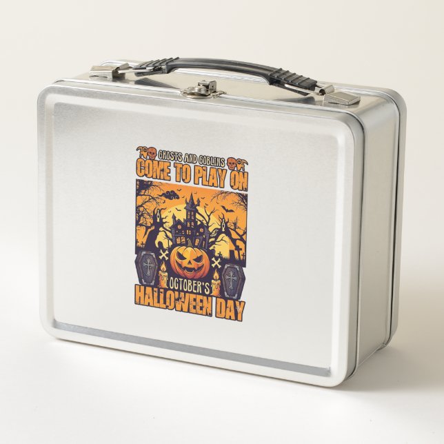 Lunch Box Les fantômes Halloween viennent jouer octobre enso (Devant)