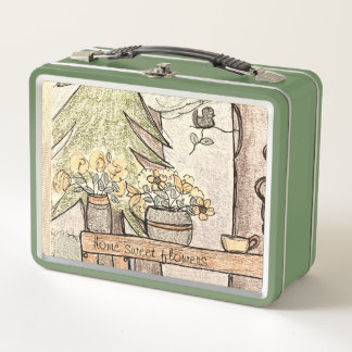 Lunch Box les fleurs douces de la maison sont dehors pour le