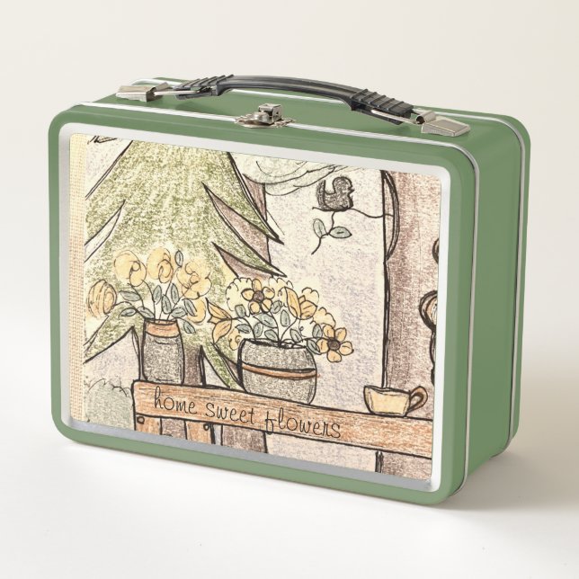 Lunch Box les fleurs douces de la maison sont dehors pour le (Devant)