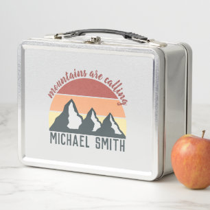 Lunch Box Les montagnes pastel vintages appellent le monogra