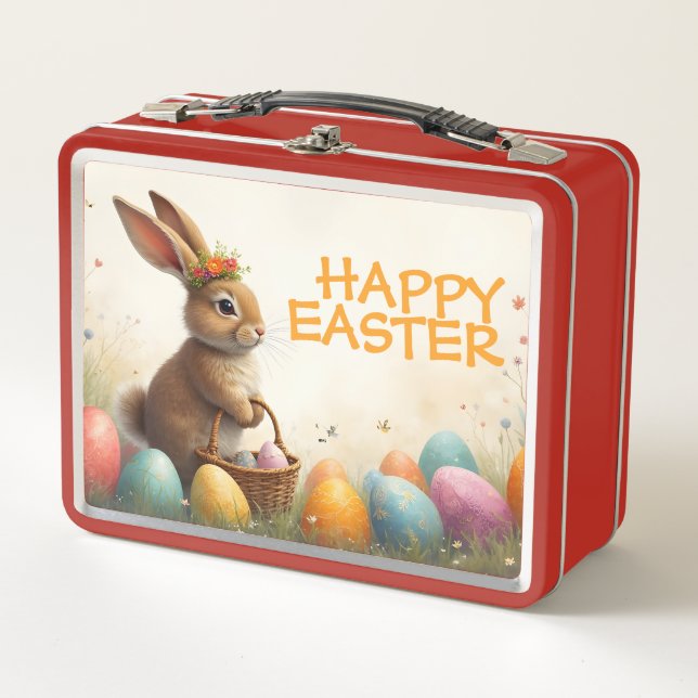 Lunch Box Les voeux du printemps du lapin de Pâques (Devant)