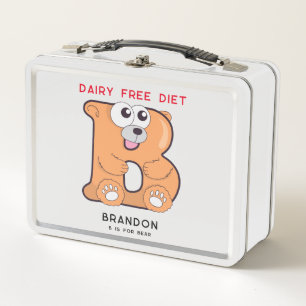 Lunch Box Lettre B Ours Ajouter Nom Allergies Retour À L'Éco