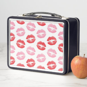Lunch Box Lèvres rouges et roses, Motif des lèvres, bâton à