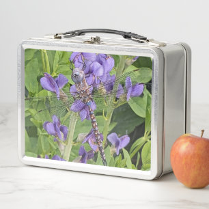 Lunch Box Libellule Darner aux Yeux Bleus sur Fleurs Violett