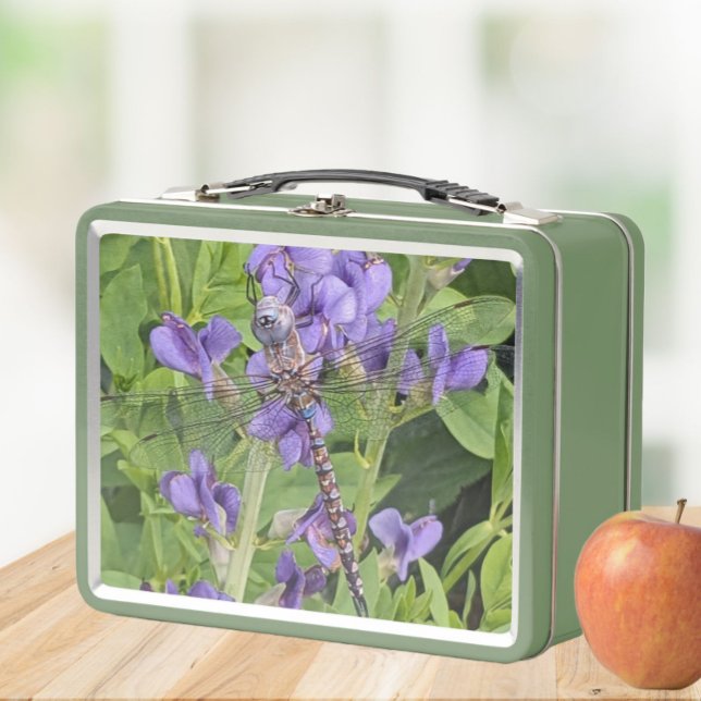 Lunch Box Libellule Darner aux Yeux Bleus sur Fleurs Violett (In Situ Apple)