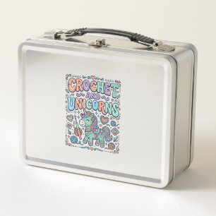 Lunch Box Licorne au Crochet et Autocollant Licorne Kawaii e