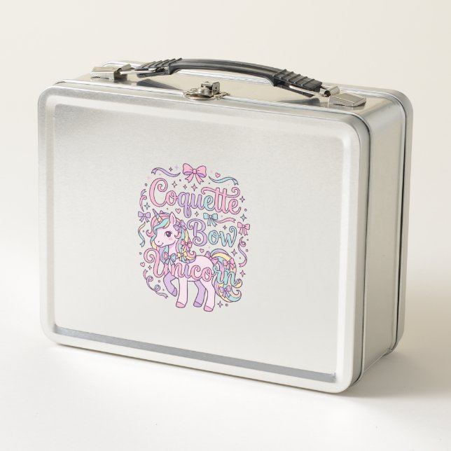 Lunch Box Licorne Coquette Bow Licorne Mignon Graphique T Pa (Devant)