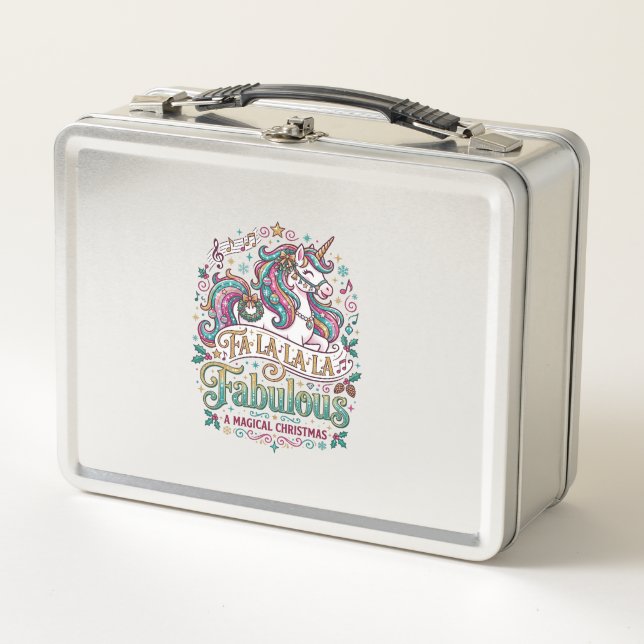 Lunch Box Licorne Fa La La La Fabuleux Fond Blanc Mignon (Devant)