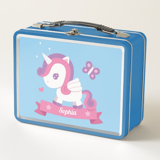 Lunch Box Licorne Mignonne avec Ailes Filles (Devant)