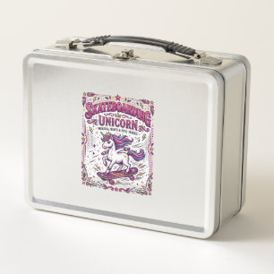 Lunch Box Licorne Skateboarding Licorne Stylish Fond Blanc