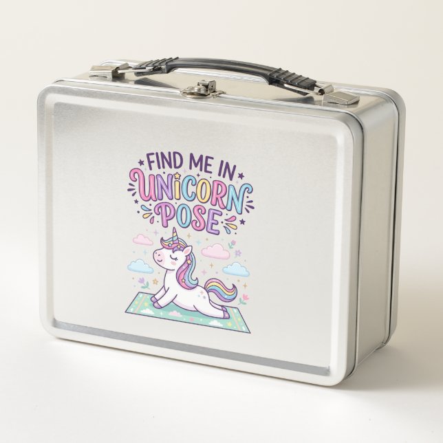 Lunch Box Licorne Trouvez-moi en Licorne Pose Impression Prê (Devant)