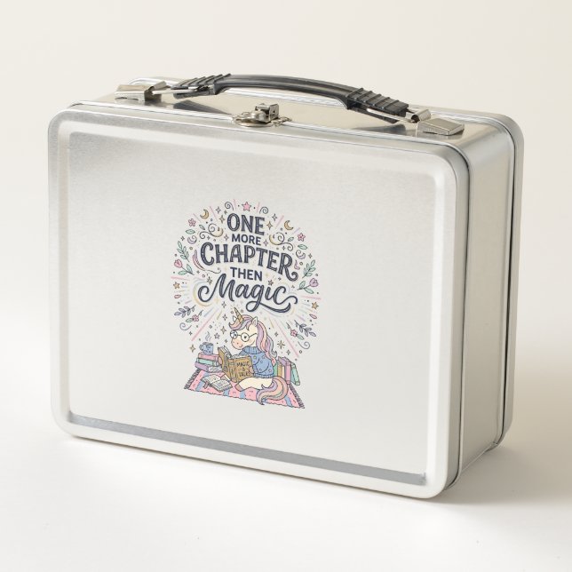 Lunch Box Licorne Un Chapitre De Plus Puis Magie Imprimé Prê (Devant)
