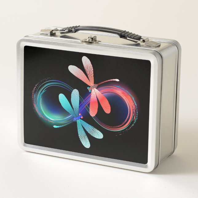 Lunch Box L'infini avec des libellules lumineuses (Devant)