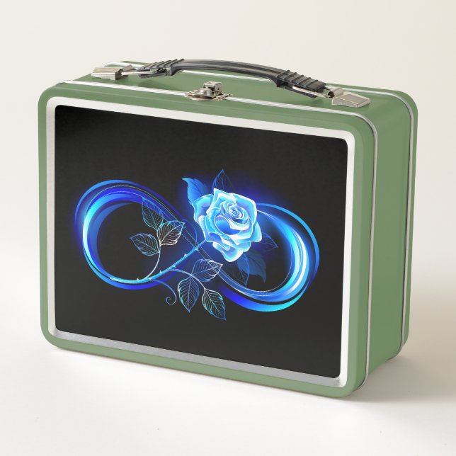 Lunch Box L'infini lumineux avec une rose bleue (Devant)