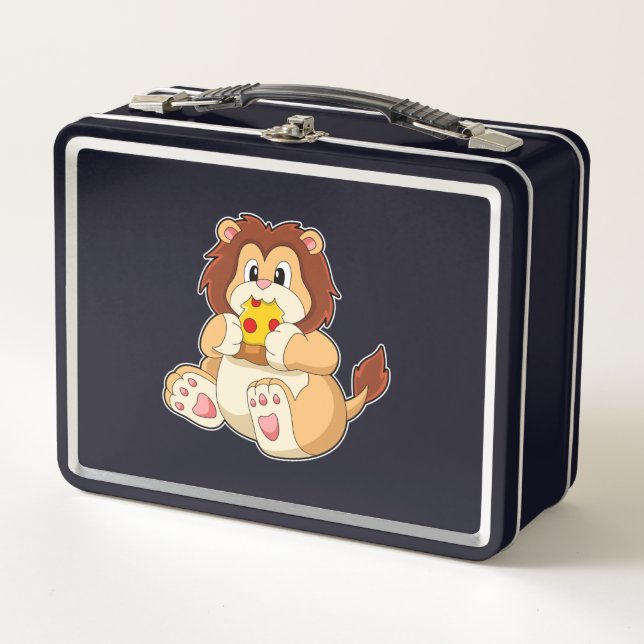 Lunch Box Lion avec morceau de Salami Pizza.PNG (Devant)