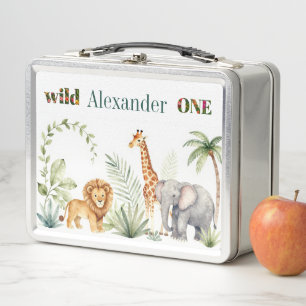 Lunch Box Lion Girafe et Éléphant Jungle Personnalisé