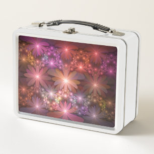 Lunch Box Lit De Fleurs Coloré Brillant Art Fractal Abstrait