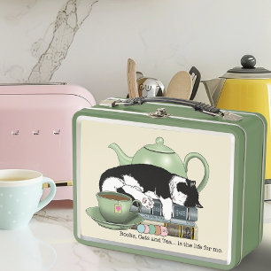 Lunch Box Livres Thé Chat Cute