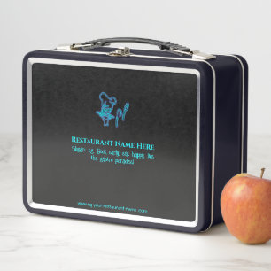 Lunch Box Logo du restaurant gastronomique bleu glace