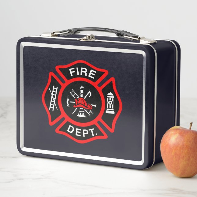 Lunch Box Logo du service d'incendie Badge noir et rouge (En situation)