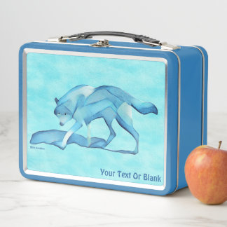 Lunch Box Loup Bleu Sur La Neige
