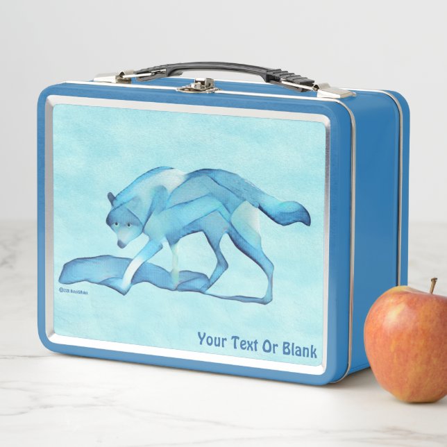 Lunch Box Loup Bleu Sur La Neige (En situation)