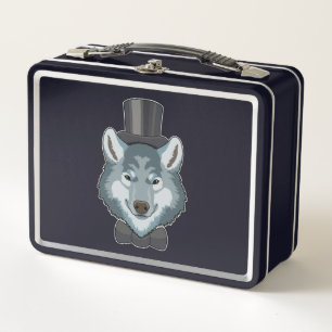 Lunch Box Loup en marié avec nœud papillon