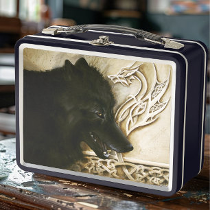 Lunch Box Loup noir celtique