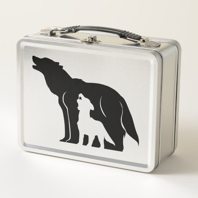 Lunch Box Loups noirs et blancs (Devant)