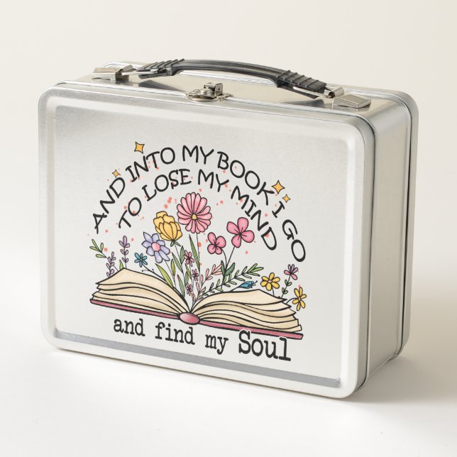 Lunch Box Louveur de livres floraux (Devant)