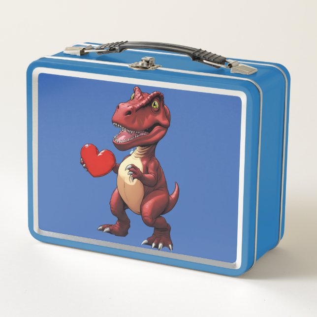 Lunch Box Loveasaurus Dinosaur Lunette métallique (Devant)