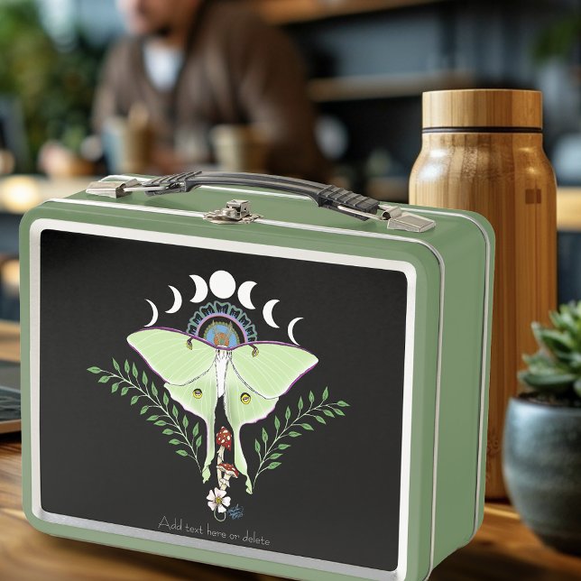 Lunch Box Lune Papillon Céleste Éthéré Vert Mystique (Créateur téléchargé)