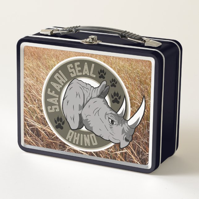 Lunch Box Lunette Rhino Safari Seal Wildlife (Devant)