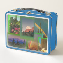 Lunette vintage Desert Landscape