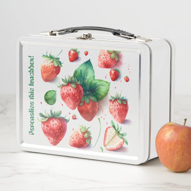Lunch Box Lunettes de fraises en métal (En situation)
