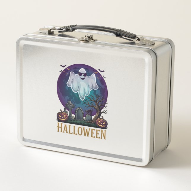 Lunch Box Lunettes de soleil fantôme Halloween Violet Lune C (Devant)