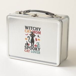 Lunch Box Maman chat Halloween Design vintage sorcière amate