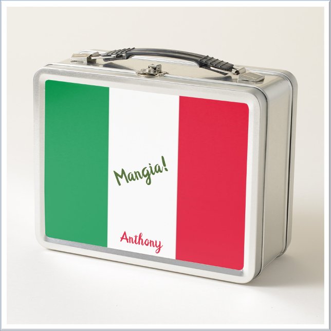 Lunch Box Mangez Drapeau Italien Rouge Blanc et Vert (Créateur téléchargé)