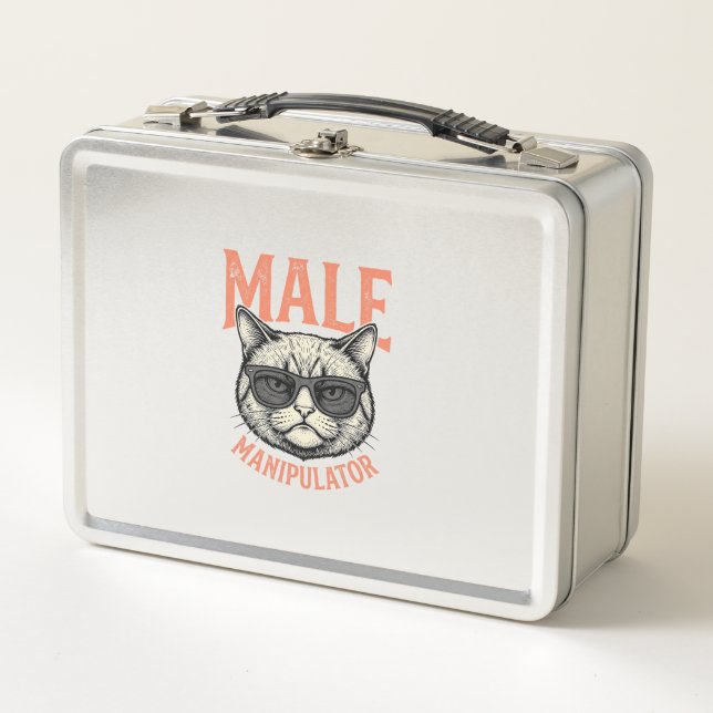 Lunch Box Manipulateur Masculin Lunettes de Soleil Chat Drôl (Devant)