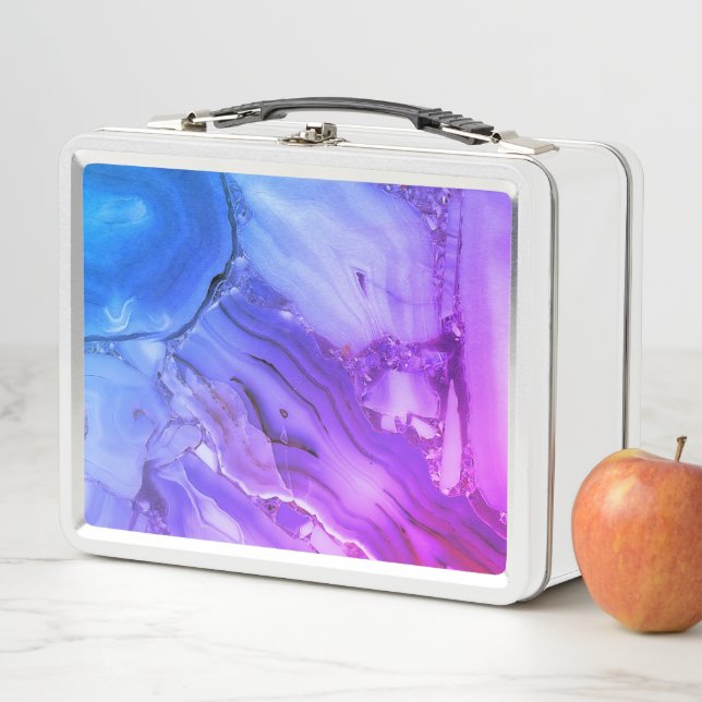 Lunch Box Marbre violet exotique (En situation)