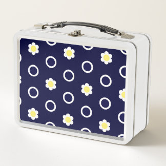 Lunch Box Marguerites et Pois Bleus et Blancs de la Marine
