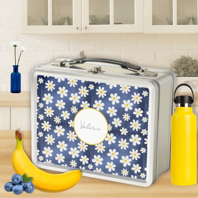 Lunch Box Marguerites sur Denim (Créateur téléchargé)