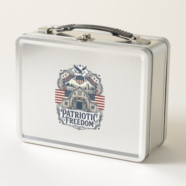 Lunch Box Mariage rustique patriotique dans une grange  (Devant)