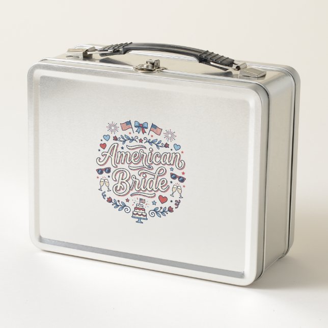 Lunch Box Mariée Américaine Création Vectorielle De Mariage  (Devant)