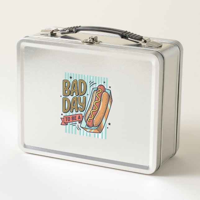 Lunch Box Mauvaise Journée Hot Dog Retro Vector Conception d (Devant)