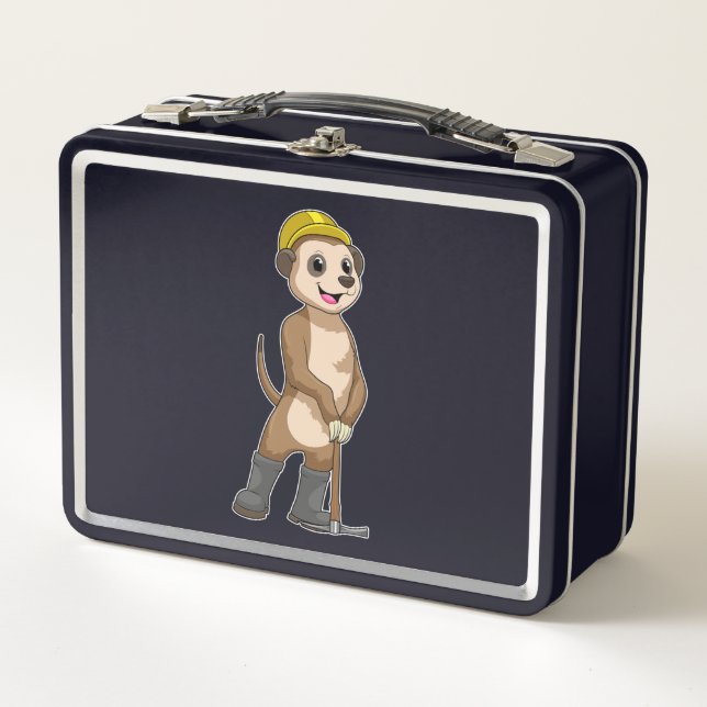 Lunch Box Meerkat en tant que mineur avec Pickaxe (Devant)